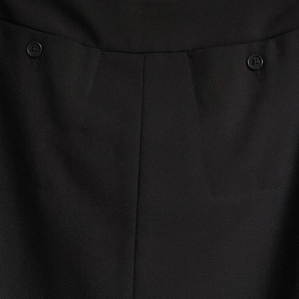 F. by Façonnable Black Semi-Wrap Gabardine Long Skirt Size L - Picture 4 of 11
